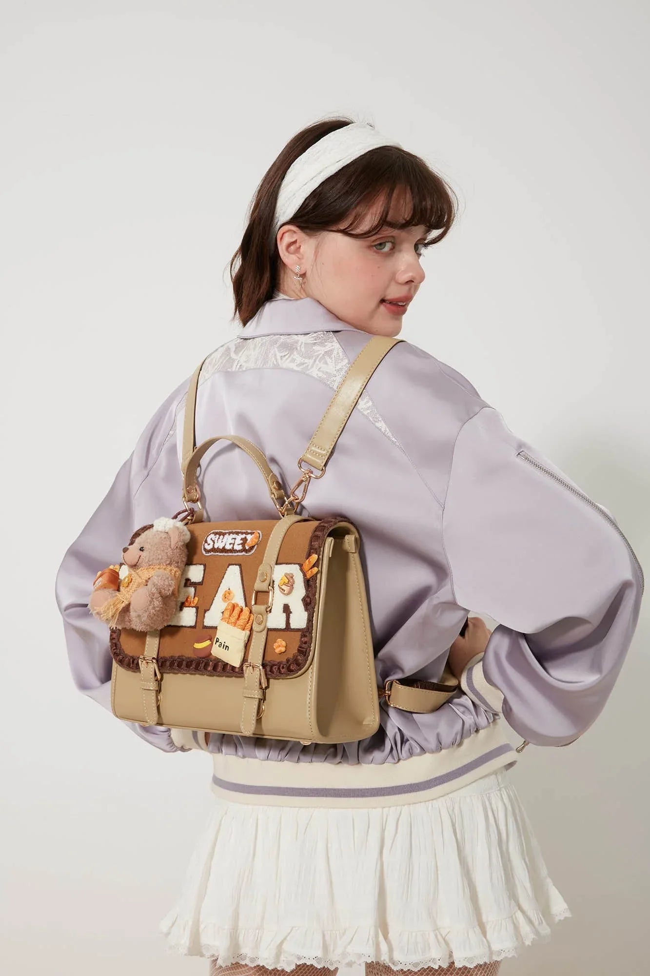 Cuddly Flap Top Backpack -  whimsical children's backpack - Charming Teddy Bear Backpack for Everyday Use