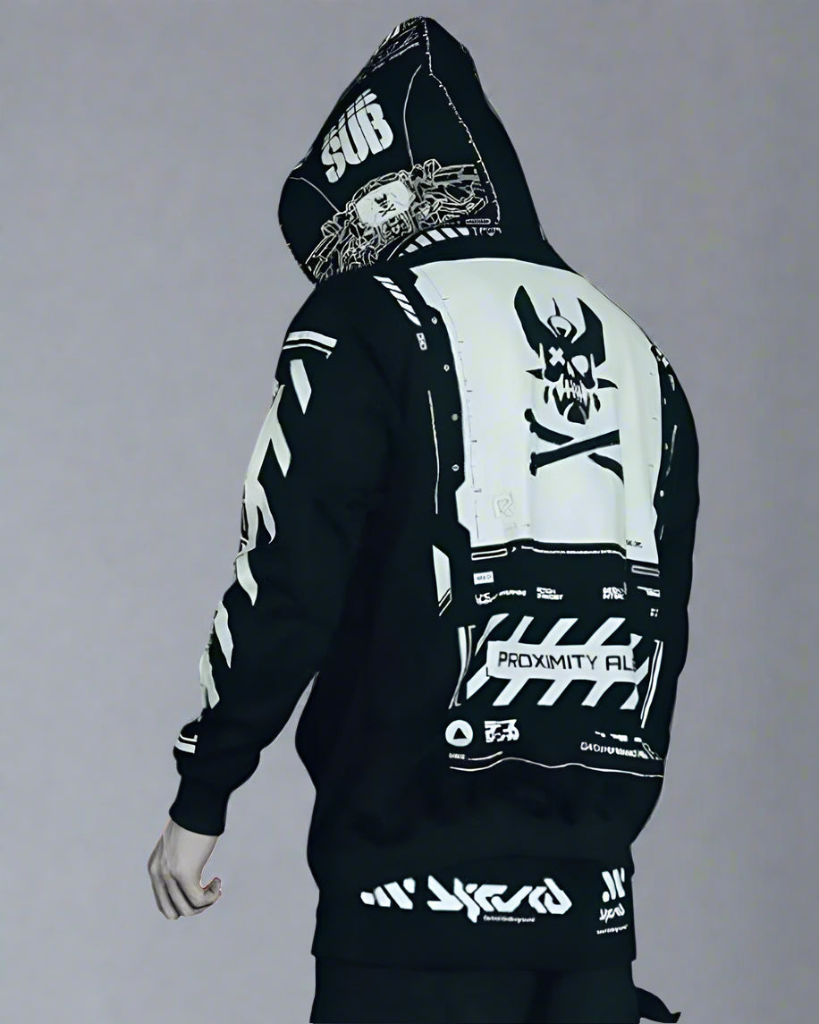 Futuristic Style Zip Hoodie