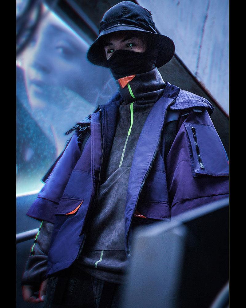 Cyber Samurai Urban Judge Jacket - tech-inspired jacket - Urban Judge Jacket: Cyber Samurai Style
