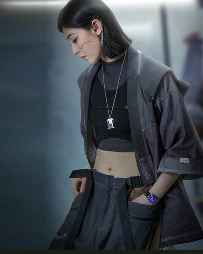 Cyber Samurai Yaksha Jacket -  cyberpunk jacket - Cyber Samurai Yaksha Jacket for Modern Style