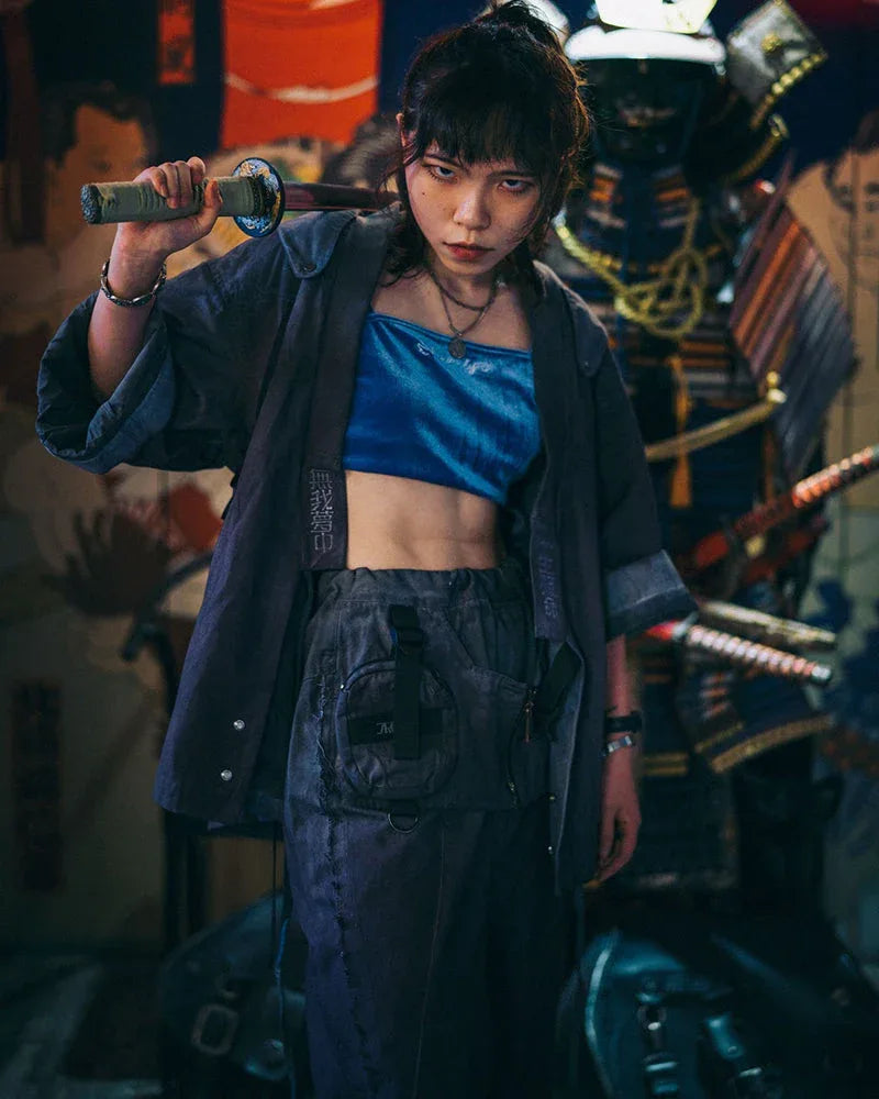 Cyber Samurai Yaksha Jacket -  purple - Cyber Samurai Yaksha Jacket for Modern Style