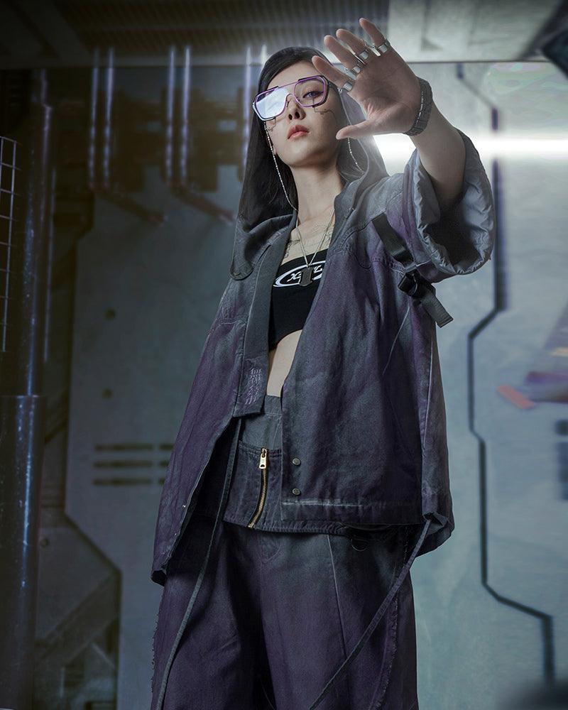 Cyber Samurai Yaksha Jacket -  purple - Cyber Samurai Yaksha Jacket for Modern Style