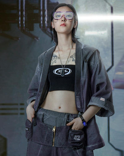 Cyber Samurai Yaksha Jacket -  purple techwear jacket - Cyber Samurai Yaksha Jacket for Modern Style