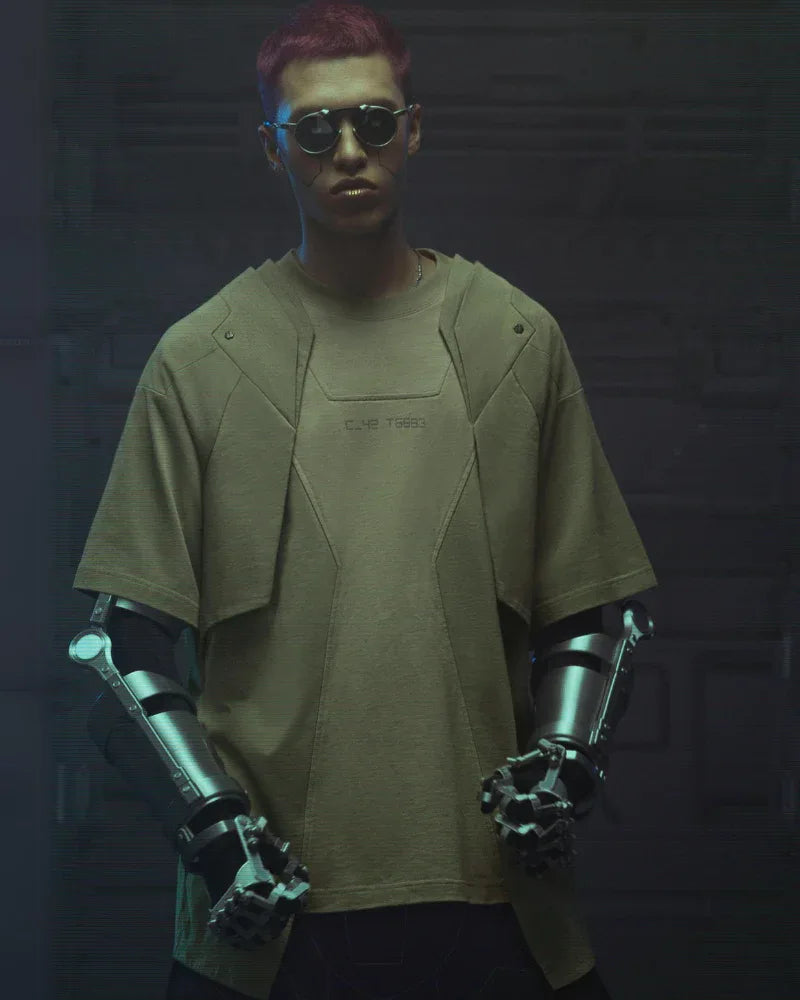 Cyberpunk Mecha T-Shirt - cyberpunk - Futuristic Cyberpunk Mecha T-Shirt for Trendsetters