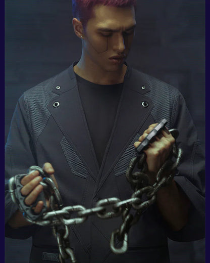Cyberpunk Short Sleeve Suit - futuristic suit - Cyberpunk Short Sleeve Suit for a Modern Look