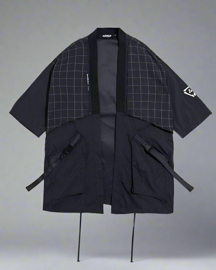 Graceful Samurai-Style Embroidered Kimono