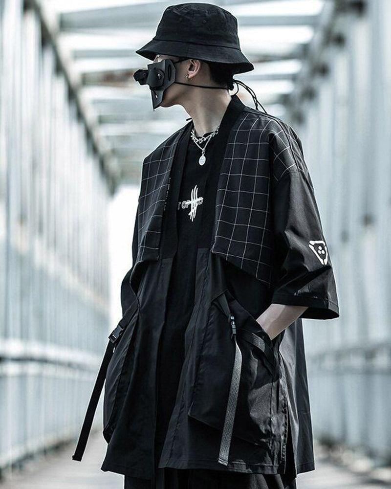Graceful Samurai-Style Embroidered Kimono
