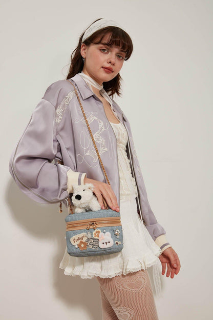 Delightful Dog-Themed Crossbody Bag -  compact rectangular bag - Charming Dog-Themed Crossbody Bag for Everyday Use