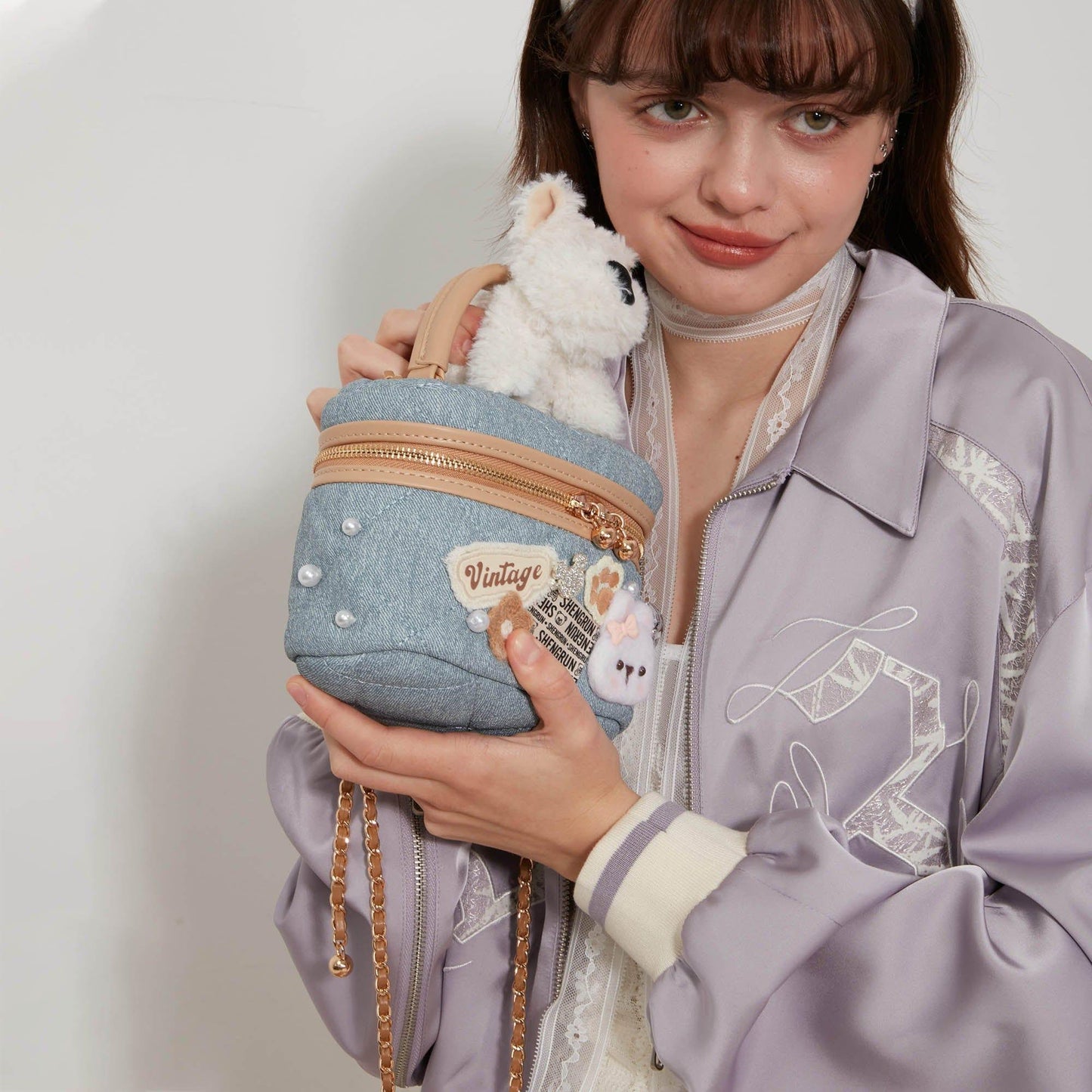 Delightful Dog-Themed Crossbody Bag - whimsical cosmetic case - Charming Dog-Themed Crossbody Bag for Everyday Use