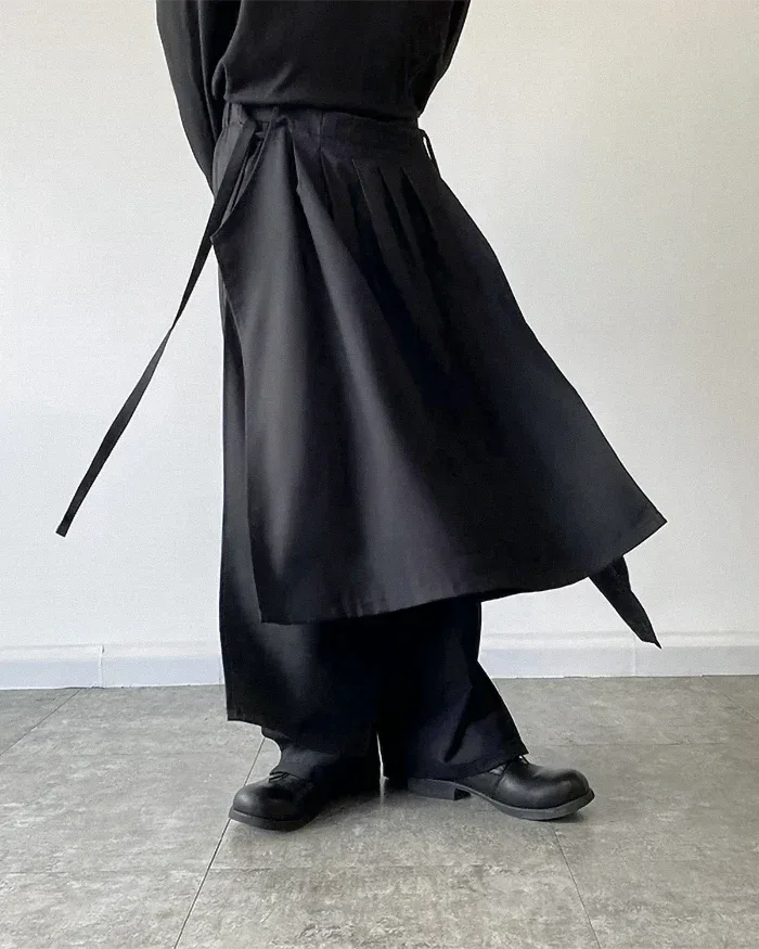 Detachable Skirt Hakama Pants -  modern pants - Detachable Skirt Hakama Pants for Versatile Style