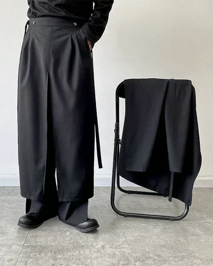Detachable Skirt Hakama Pants -  traditional fashion - Detachable Skirt Hakama Pants for Versatile Style