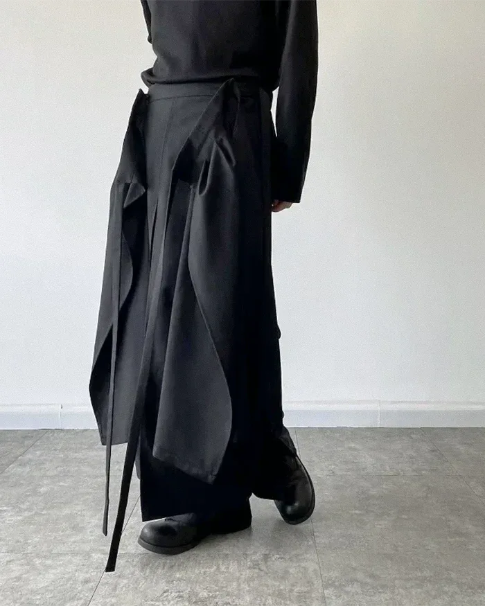 Detachable Skirt Hakama Pants -  detachable skirt - Detachable Skirt Hakama Pants for Versatile Style