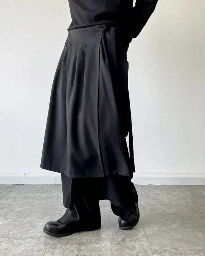 Detachable Skirt Hakama Pants -  detachable skirt - Detachable Skirt Hakama Pants for Versatile Style