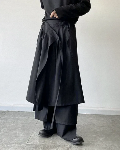 Detachable Skirt Hakama Pants -  traditional modern style - Detachable Skirt Hakama Pants for Versatile Style