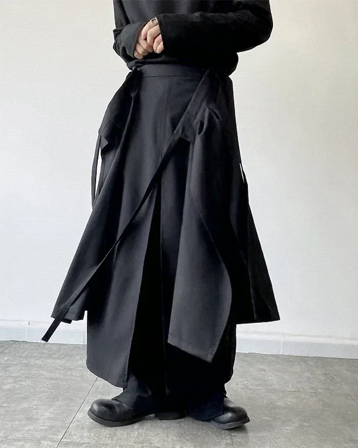 Detachable Skirt Hakama Pants - comfortable fit pants - Detachable Skirt Hakama Pants for Versatile Style
