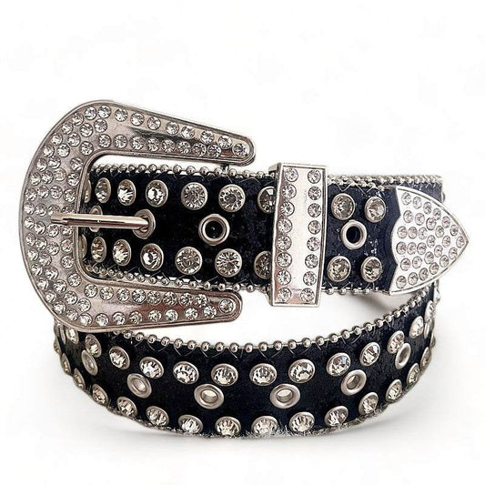 Diamond-Studded Cowboy Belt - cowboy belt - Stylish Diamond-Studded Cowboy Belt for All