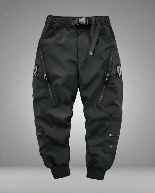 Chic Black Zip Pocket Cargo
