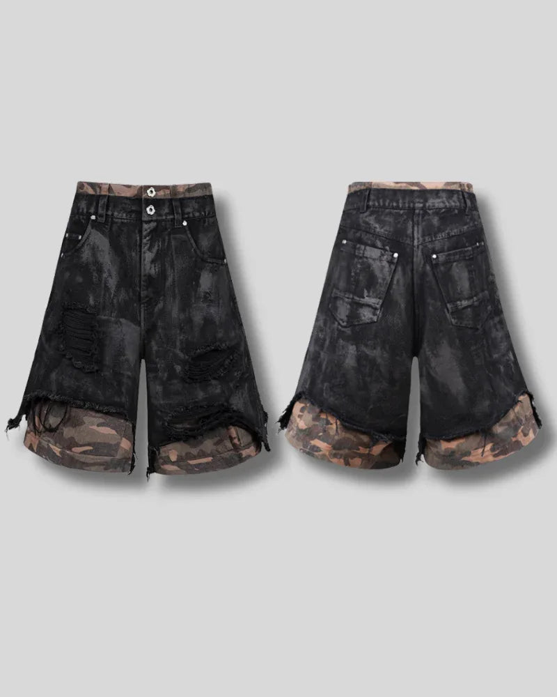 Durable Camo Utility Shorts -  cargo shorts - Durable Camo Utility Shorts for Outdoor Adventures