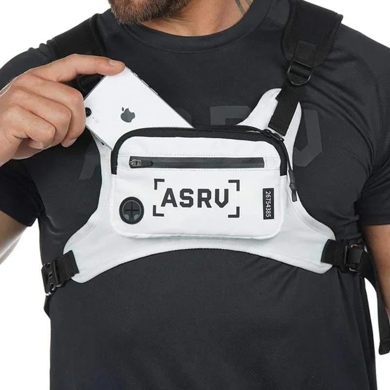 Dynamic Adventure Chest Pack -  techwear bag - Dynamic Adventure Chest Pack in Black and White