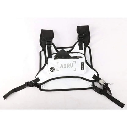 Dynamic Adventure Chest Pack - adjustable techwear bag - Dynamic Adventure Chest Pack in Black and White
