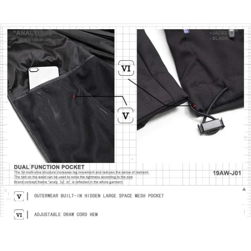 Dynamic Cyberpunk Utility Jacket - dual function pocket jacket - Dynamic Cyberpunk Utility Jacket with Dual Pockets