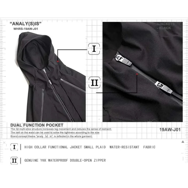 Dynamic Cyberpunk Utility Jacket -  streetwear - Dynamic Cyberpunk Utility Jacket with Dual Pockets