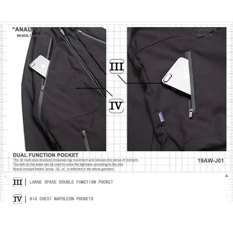 Dynamic Cyberpunk Utility Jacket -  techwear jacket - Dynamic Cyberpunk Utility Jacket with Dual Pockets