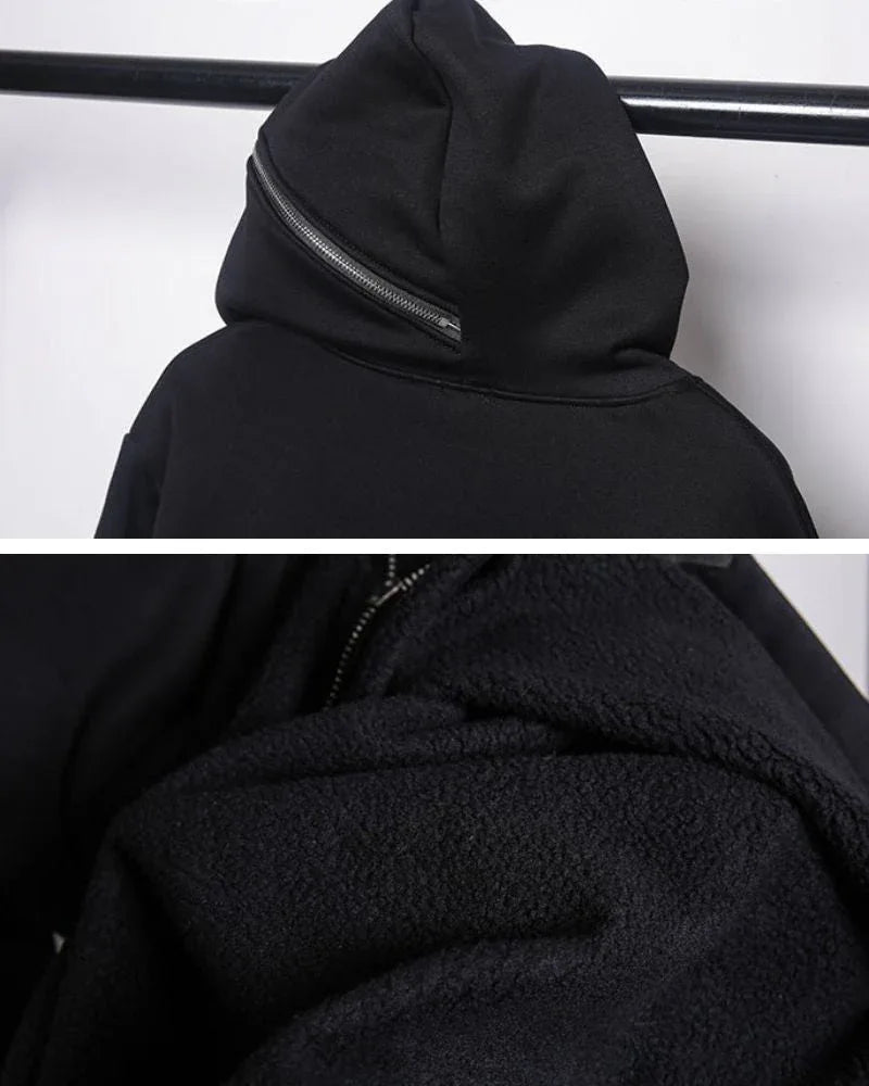 Dynamic Double Zip Hoodie - double zip - Futuristic Double Zip Hoodie for Urban Wear