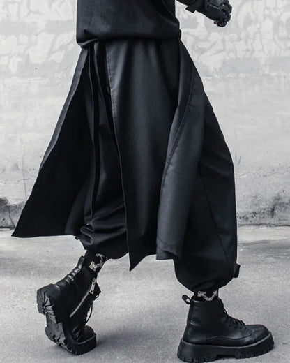 Dynamic Dual-Layer Pants -  black pants - Dynamic Dual-Layer Pants for Stylish Comfort