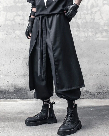 Dynamic Dual-Layer Pants -  japanese fashion - Dynamic Dual-Layer Pants for Stylish Comfort