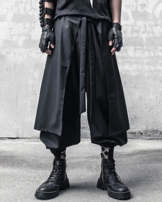 Dynamic Dual-Layer Pants - traditional japanese pants - Dynamic Dual-Layer Pants for Stylish Comfort