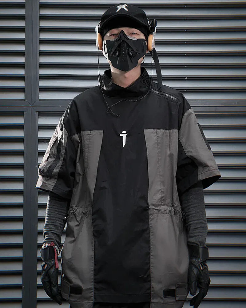 Dynamic Patchwork Performance Tee - techwear aesthetics - Dynamic Patchwork Performance Tee for Comfort