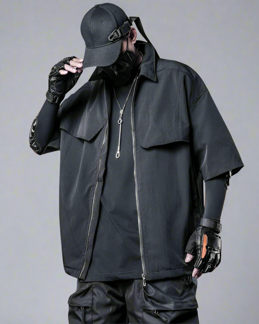 Dynamic Short Sleeve Zip Shirt - functional zip-up shirt - Short Sleeve Zip Shirt for Modern Style