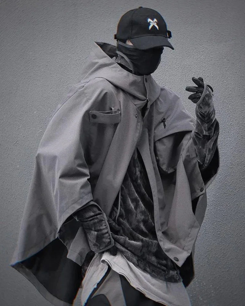 Dynamic Tech Cape Jacket -  cape jacket - Functional Tech Cape Jacket in Versatile Colors