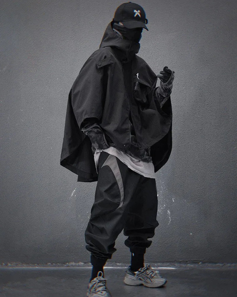 Dynamic Tech Cape Jacket -  modern design - Functional Tech Cape Jacket in Versatile Colors