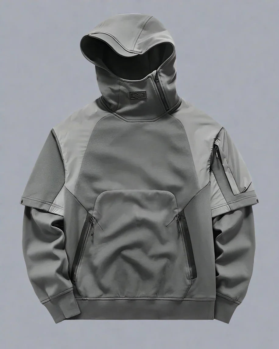 Dynamic Two-Tone Tactical Hoodie - futuristic hoodie - Two-Tone Tactical Hoodie for Everyday Comfort