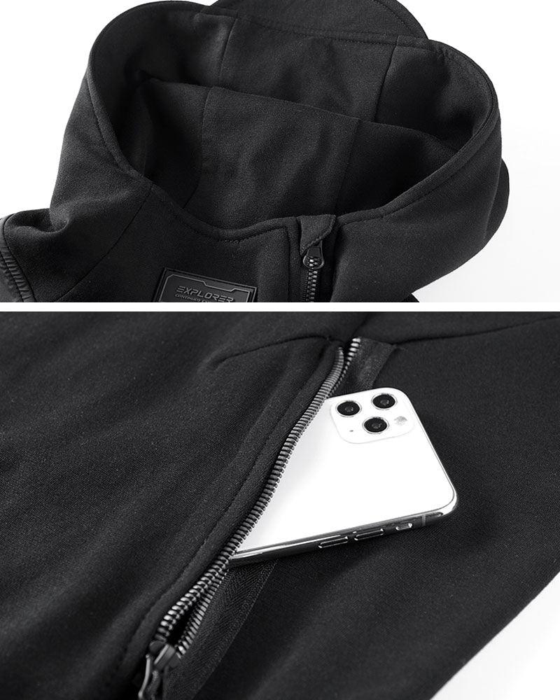 Dynamic Two-Tone Tactical Hoodie -  gray black - Two-Tone Tactical Hoodie for Everyday Comfort