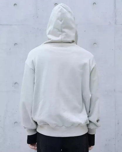 Edgy Asymmetrical Zip Hoodie -  cotton hoodie - Stylish High-Neck Asymmetrical Zip Hoodie