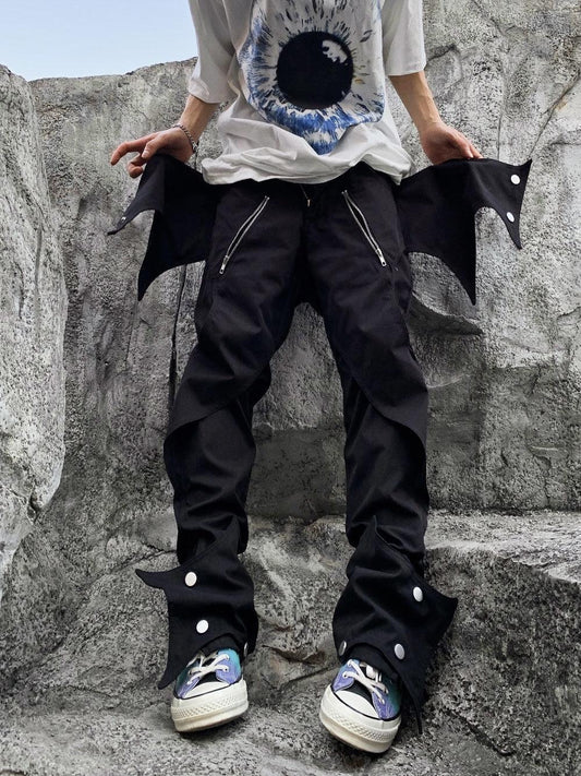 Edgy Bat-Inspired Futuristic Pants - comfortable techwear - Futuristic Bat-Inspired Techwear Pants