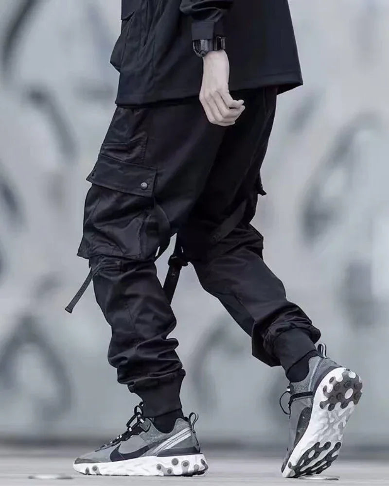 Edgy Black Cargo Trousers -  cargo pants - Stylish Black Cargo Trousers for Everyday Wear