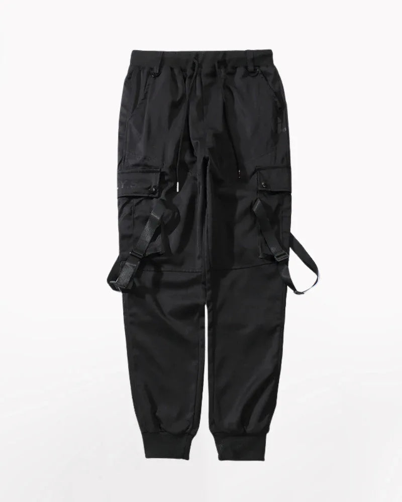 Edgy Black Cargo Trousers -  power stretch trousers - Stylish Black Cargo Trousers for Everyday Wear