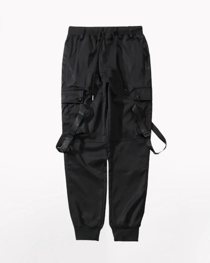Edgy Black Cargo Trousers -  power stretch trousers - Stylish Black Cargo Trousers for Everyday Wear