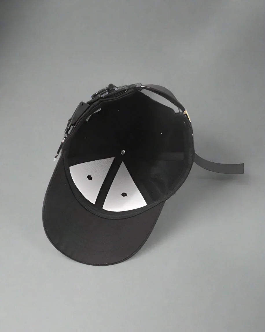 Edgy Buckle-Detail Cap -  black buckle cap - Stylish Buckle Detail Cap for Everyday Comfort