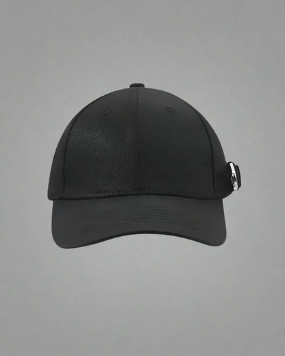 Edgy Buckle-Detail Cap -  black cap - Stylish Buckle Detail Cap for Everyday Comfort