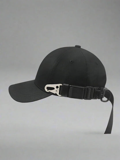 Edgy Buckle-Detail Cap - buckle cap - Stylish Buckle Detail Cap for Everyday Comfort