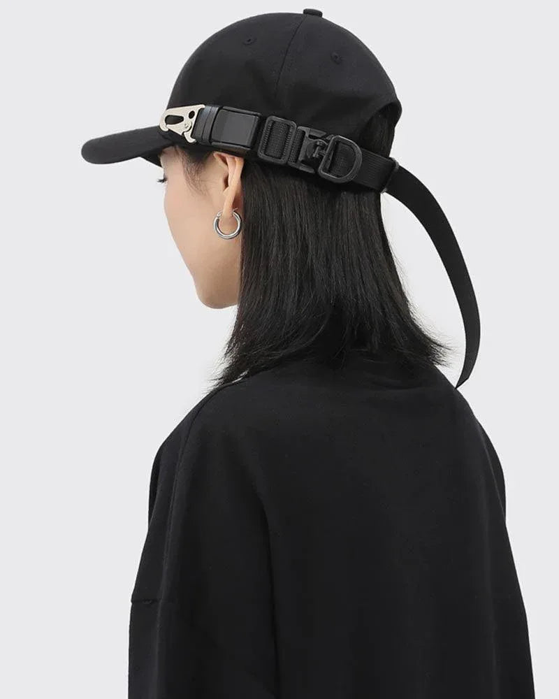 Edgy Buckle-Detail Cap -  durable materials cap - Stylish Buckle Detail Cap for Everyday Comfort
