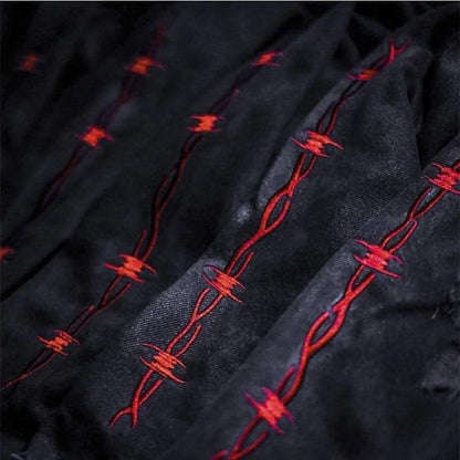 Edgy Horned Denim Jacket -  streetwear - Edgy Horned Denim Jacket for Unique Street Style