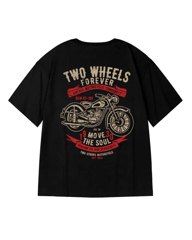 Edgy Oversized Biker Tee -  polyester cotton spandex - Urban Edgy Oversized Biker Tee for Daily Style