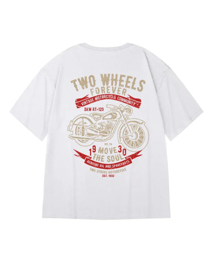Edgy Oversized Biker Tee -  street style - Urban Edgy Oversized Biker Tee for Daily Style