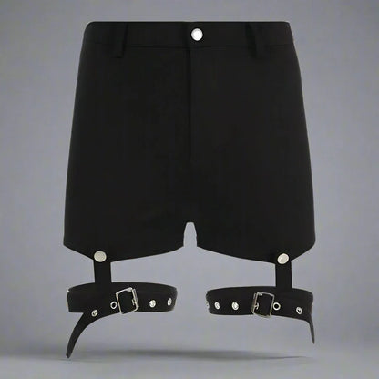Edgy Ring Detail Shorts - cargo shorts - Stylish Edgy Ring Detail Cargo Shorts for Women